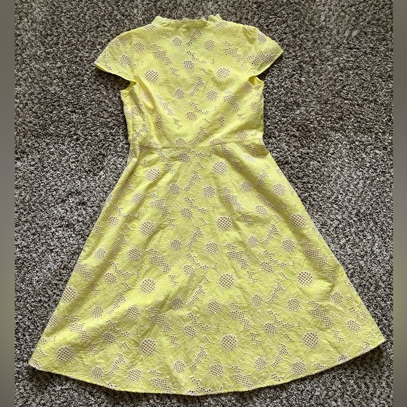 Talbots Embroidered Yellow & White Dress - Picture 7 of 8